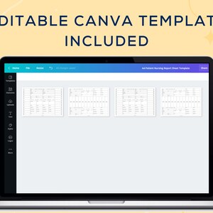 Buy 2 Patient Nursing Report Sheet Two Patient Reporting Template Nurse ...
