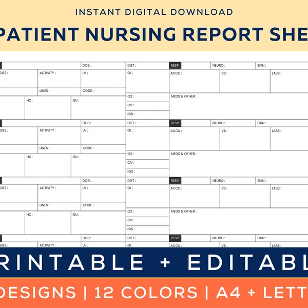 Rn Assignment Sheet Rn Assignment Sheet - Etsy