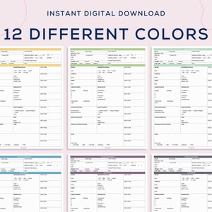 Puede incluir: Doce tablas de crecimiento para beb&eacute;s imprimibles en diferentes colores. Cada tabla tiene secciones para registrar los detalles de nacimiento del beb&eacute;, el peso, la longitud, la circunferencia de la cabeza, la informaci&oacute;n sobre la alimentaci&oacute;n y otros detalles. Las tablas est&aacute;n dise&ntilde;adas para hacer un seguimiento del crecimiento y desarrollo del beb&eacute;.
