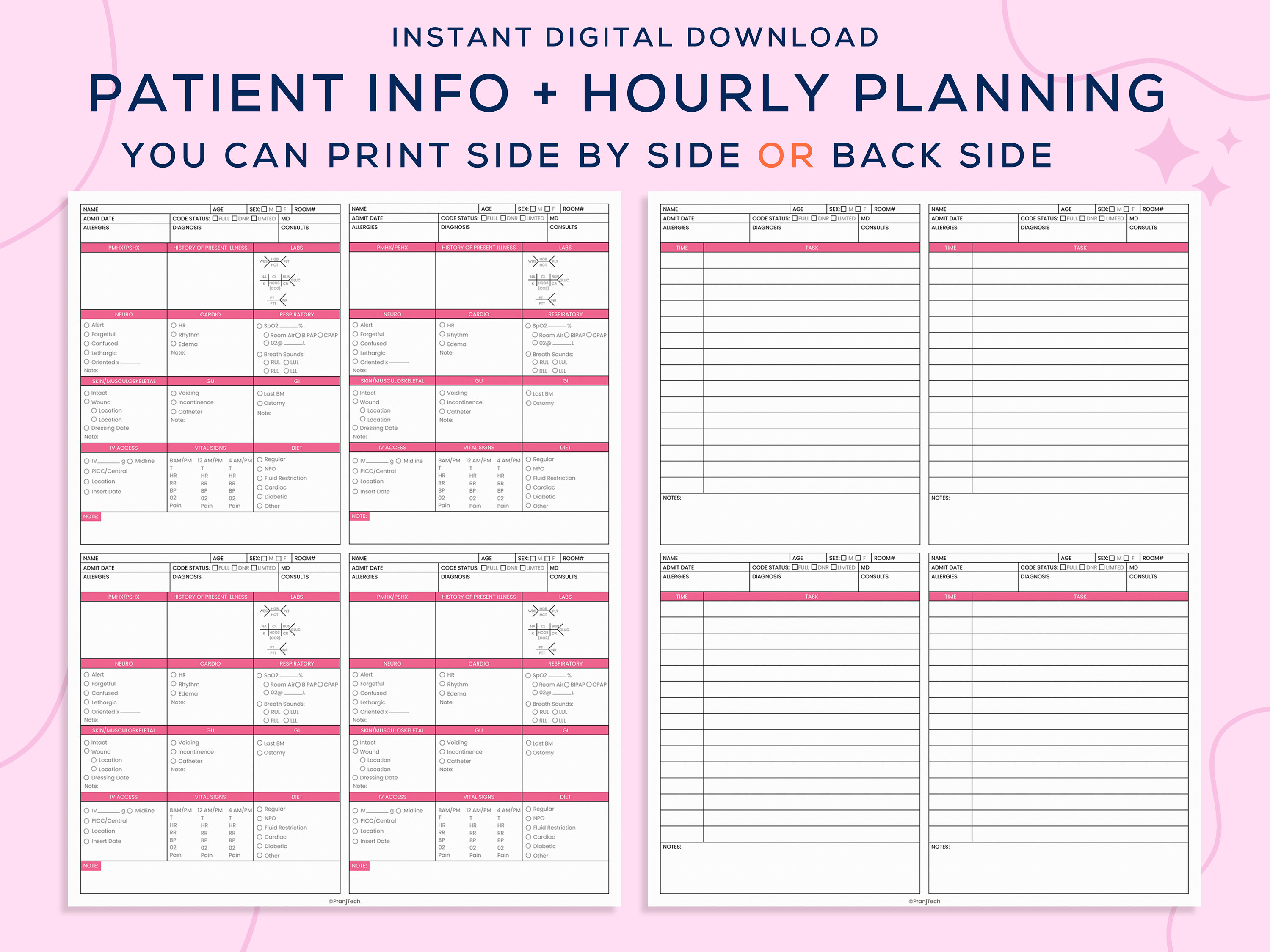 Best Four Patient Nursing Report Sheet for Step Down Units, Medsurg
