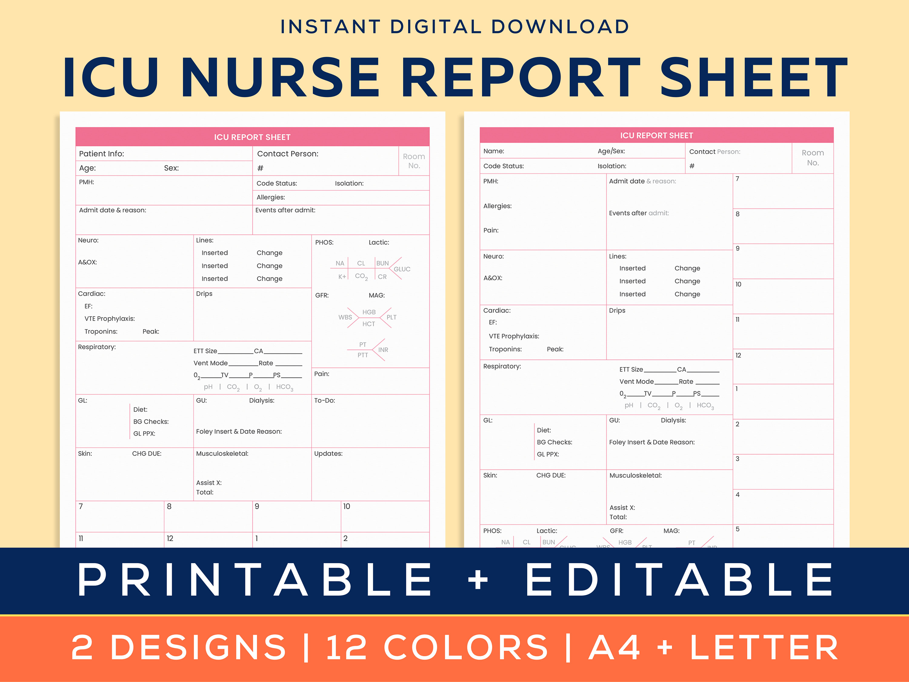 neuro icu report sheet