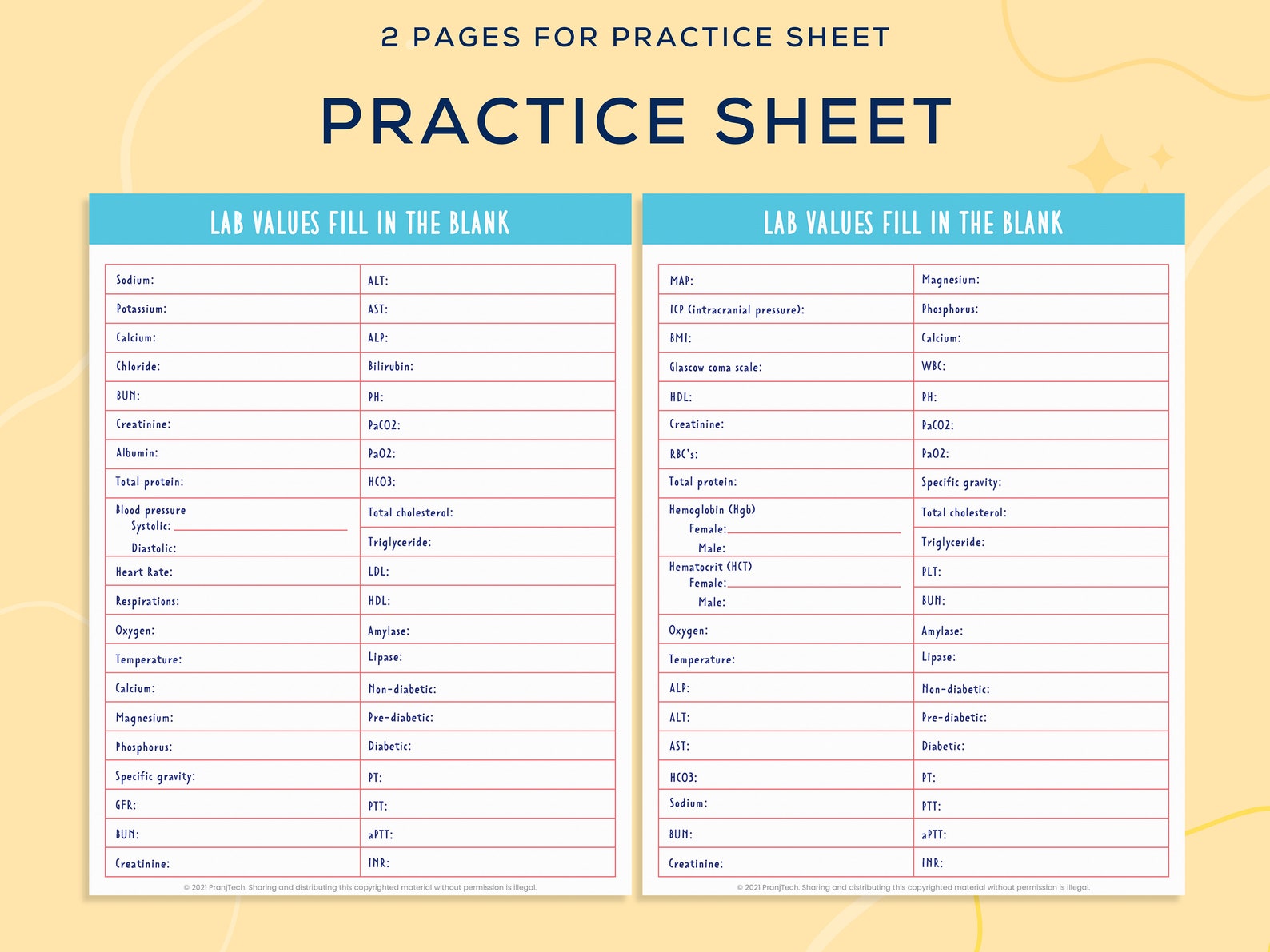 Lab Value Cheat Sheet | Memory Tricks | Memorize Sheet | Nursing Study ...