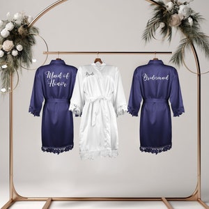 Personalized Satin Lace Robes Mother&#39;s Day Gift Bridesmaid Robes Bachelorette Party Wedding Robes Bride Bridesmaids Gift Bridesmaid Proposal