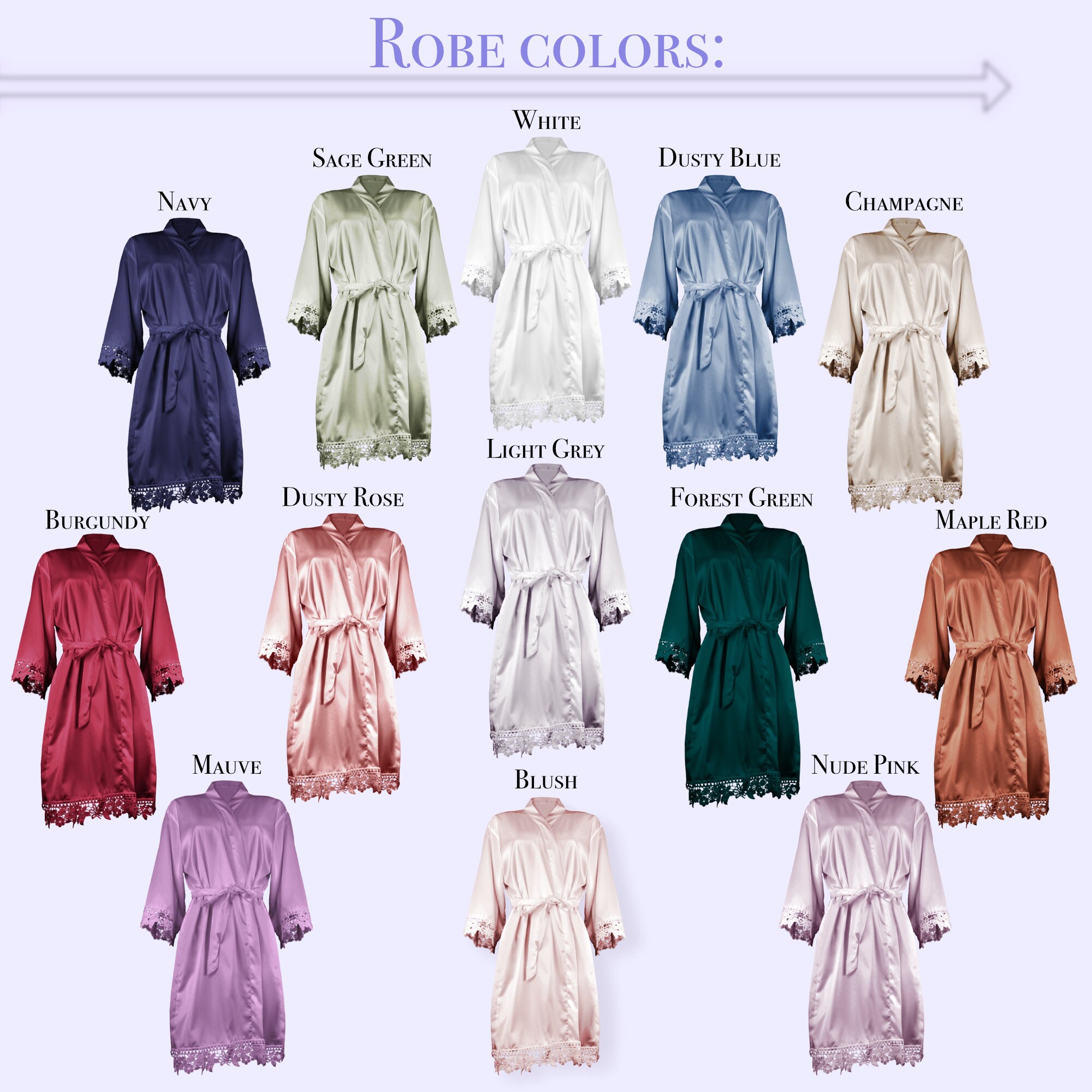 Personalized Satin Lace Robes Mother's Day Gift Bridesmaid Robes ...