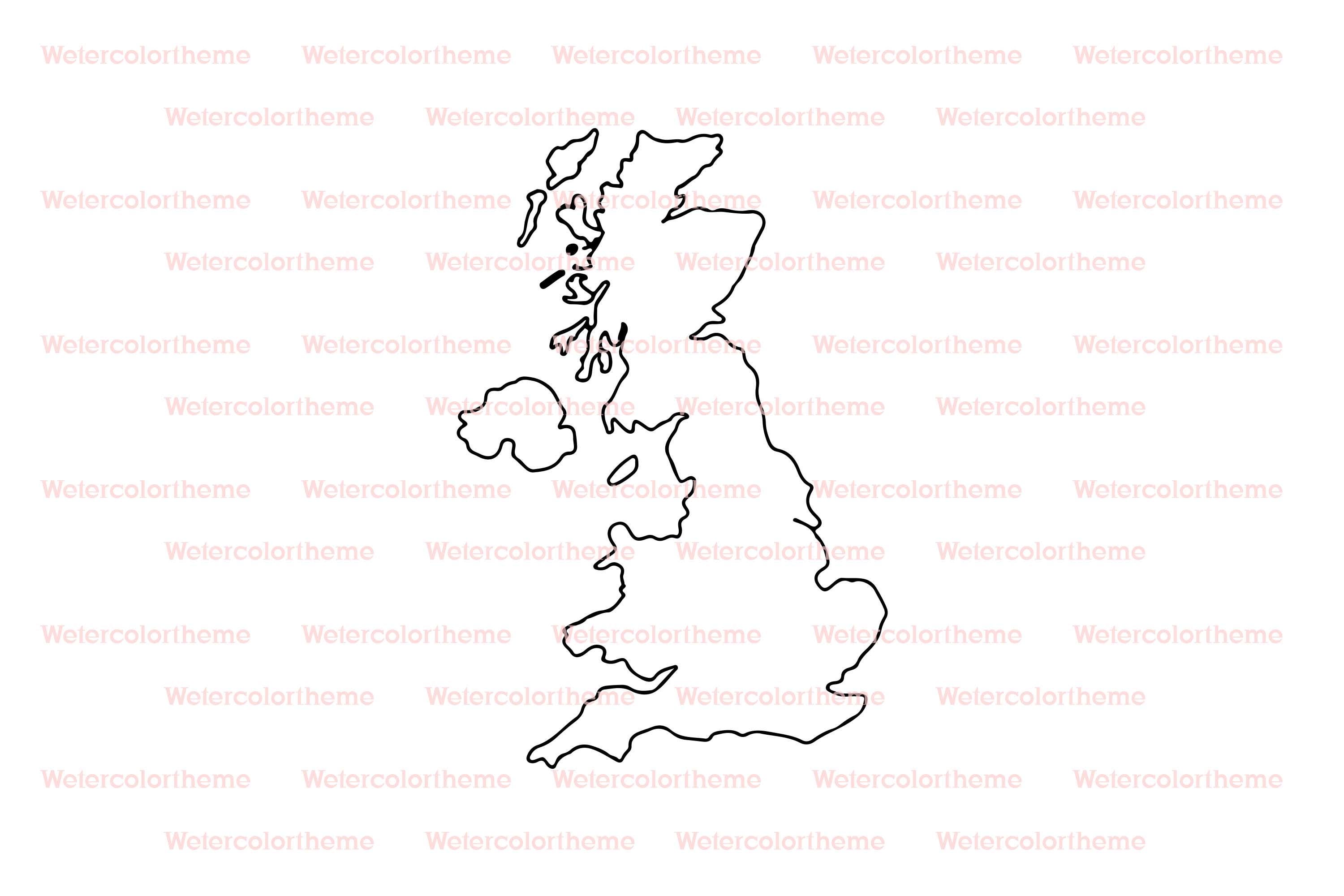 Uk Map Outline Svg,uk Map Cut File,united Kingdom Map Png,united