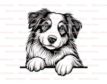 peeking australian shepherd svg,australian shepherd svg,aussie face svg,aussie shepherd svg,aussie dog svg file,aussie cricut