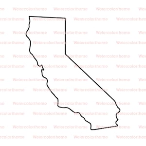 Contorno da Califórnia SVG, contorno da Califórnia PNG, clipart da Califórnia, SVG da Califórnia, SVG do estado da Califórnia, PNG do estado da Califórnia