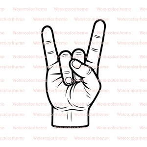 rock on hand svg, rock hand vector, rock and roll hand svg, rock hand teken svg, rock hand teken svg, rock vingers vector