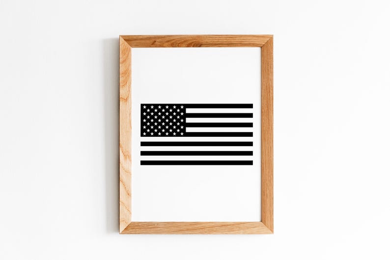 American Flag SVG Cut File | Black and White Cricut Silhouette Design ...