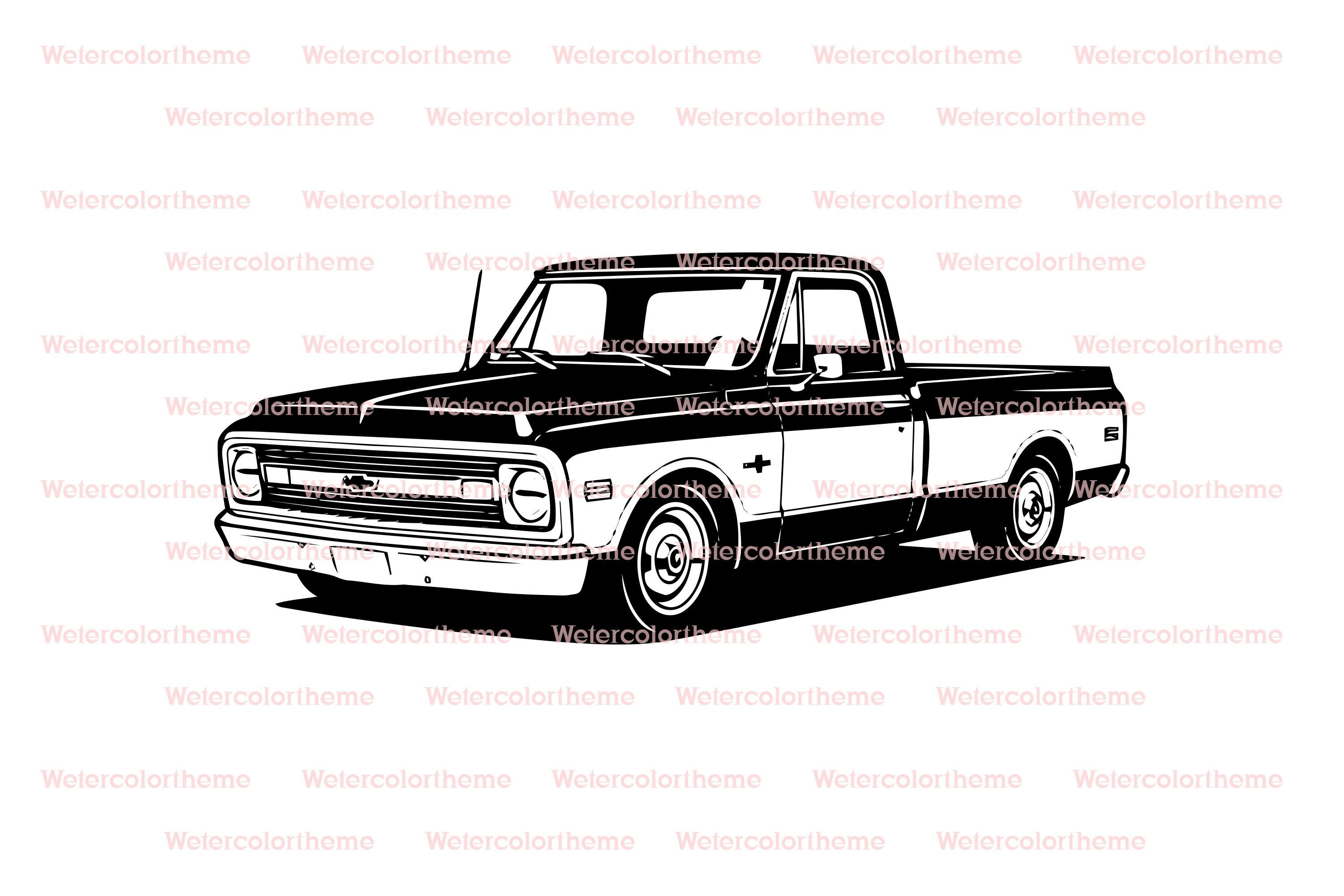 Chevrolet C10 Svg,c10 Outline Svg,chevy C10 Dxf,chevy C10 Truck Svg,c10 ...