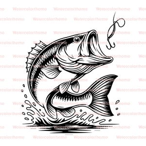 achigan svg, svg achigan, silhouette de poisson achigan, clipart poisson achigan, clipart pêche achigan, clipart achigans saut, silhouette achigan