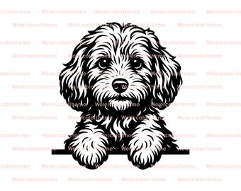 peeking cavapoo svg,cavapoo face clipart,cavapoo svg,cute cavapoo svg,cavapoo clipart,cavapoo silhouette,cavapoo cut file
