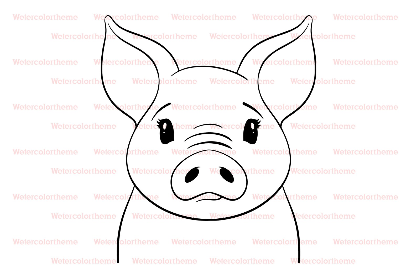 Pig Svg Filepig Cut Filecute Pig Svgpig Face Svgpig Etsy