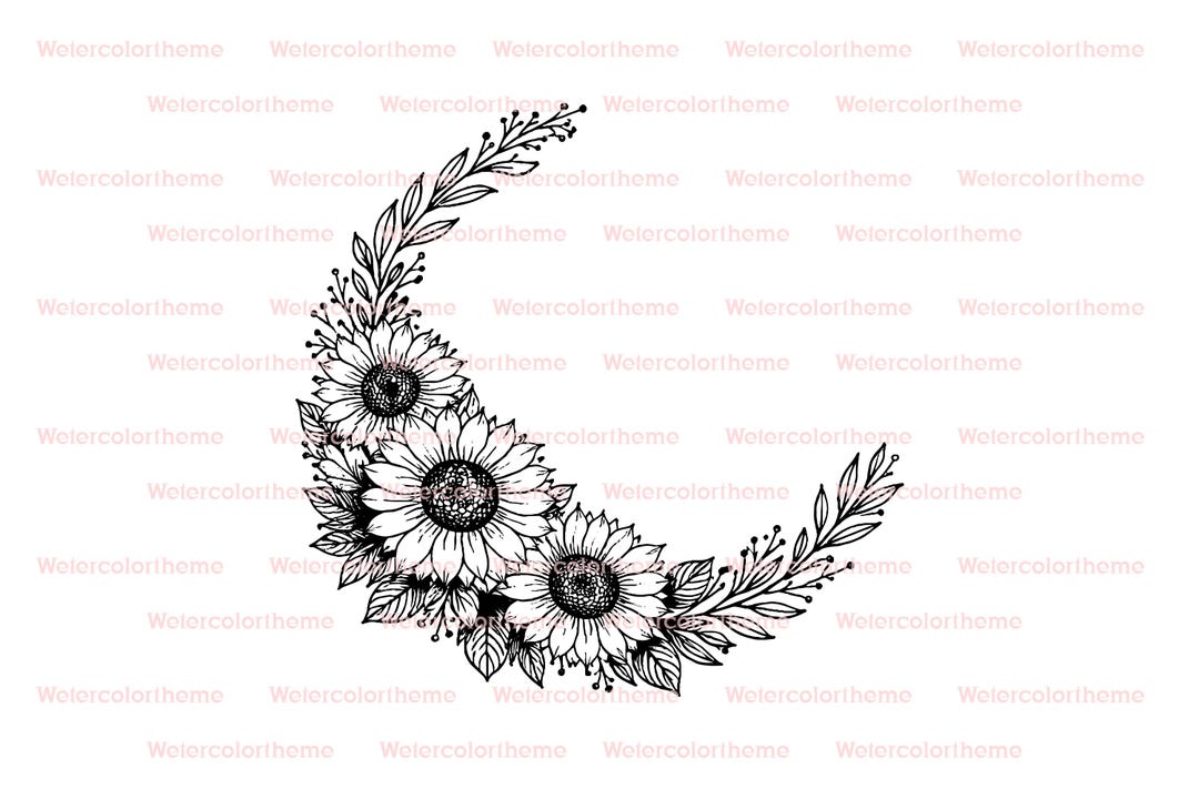 Sunflower Wreath SVG Cut File | Floral Monogram Frame for Cricut - Etsy