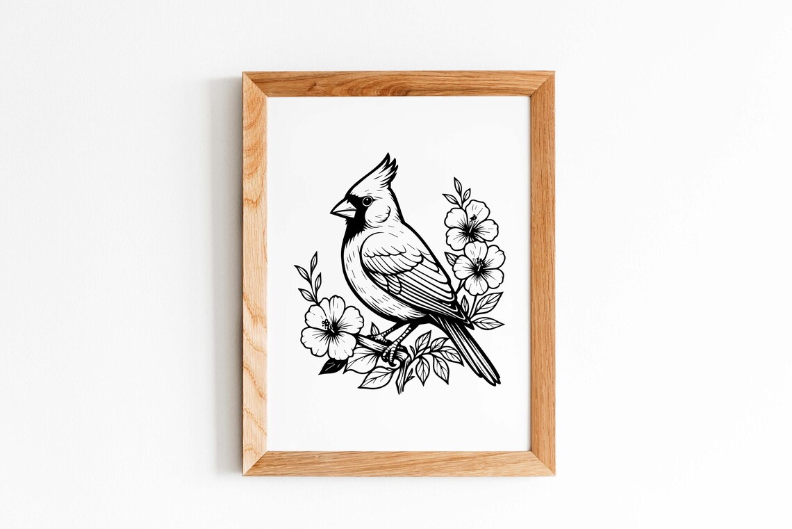 Cardinal Bird Svg,cardinal on Branch Svg,cardinal Outline Svg,cardinal ...