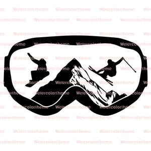Svg de lunettes de snowboard, svg de lunettes de neige, clipart de lunettes de neige, svg de lunettes de ski, lunettes de neige png