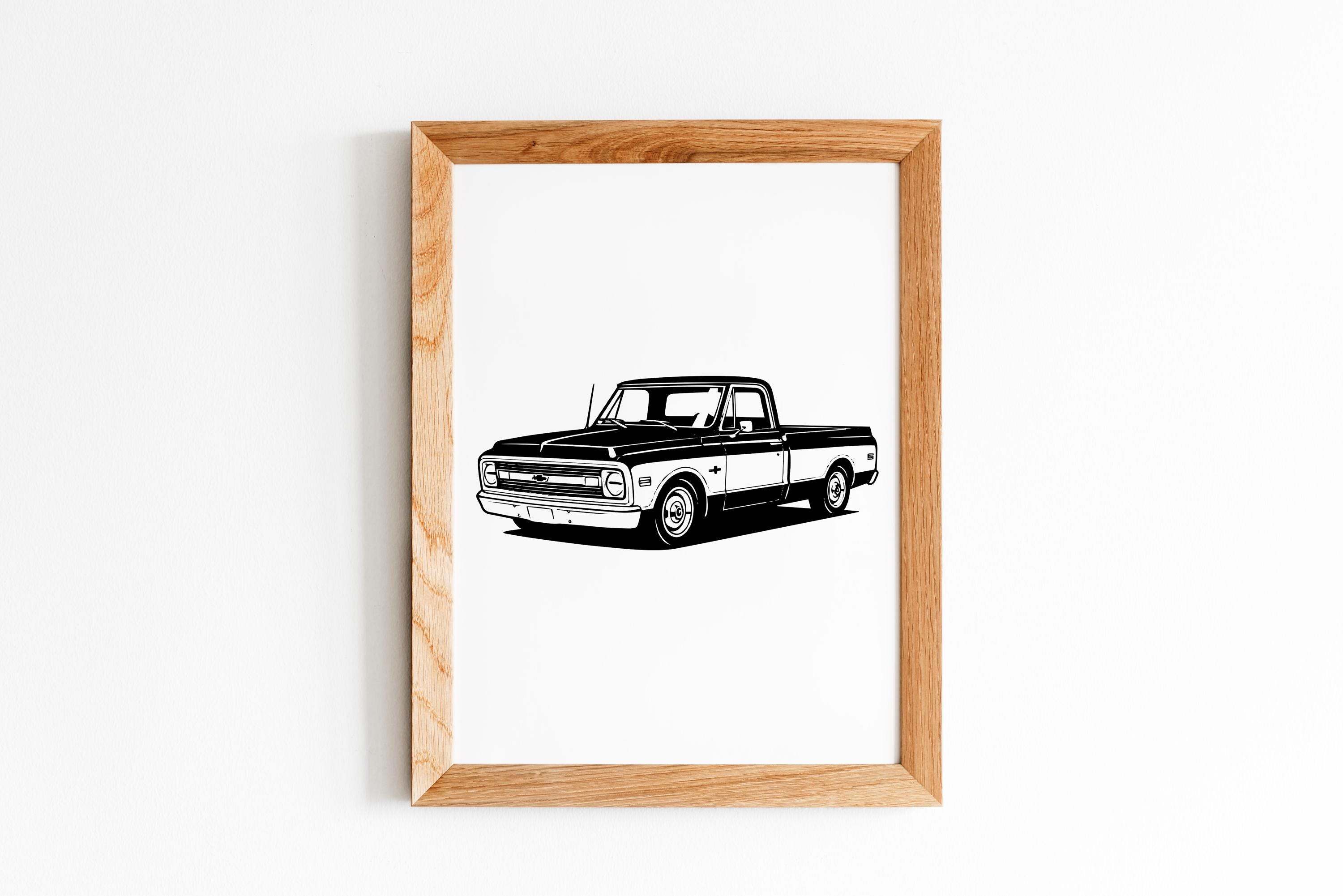 Chevrolet C10 Svg,c10 Outline Svg,chevy C10 Dxf,chevy C10 Truck Svg,c10 ...