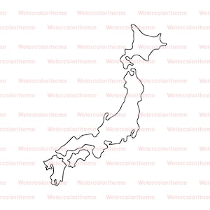 Japon contour svg, svg de carte du Japon, carte du Japon cricut, clipart Japon, fichiers coupés Japon, carte clipart Japon