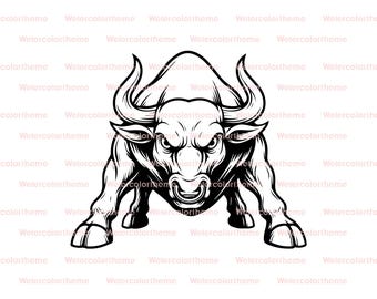 Vecteur de taureau en colère, svg de taureau en colère, clipart de taureau en colère, cricut de taureau en colère, fichier de coupe taureau en colère, png de taureau en colère, dxf de taureau en colère