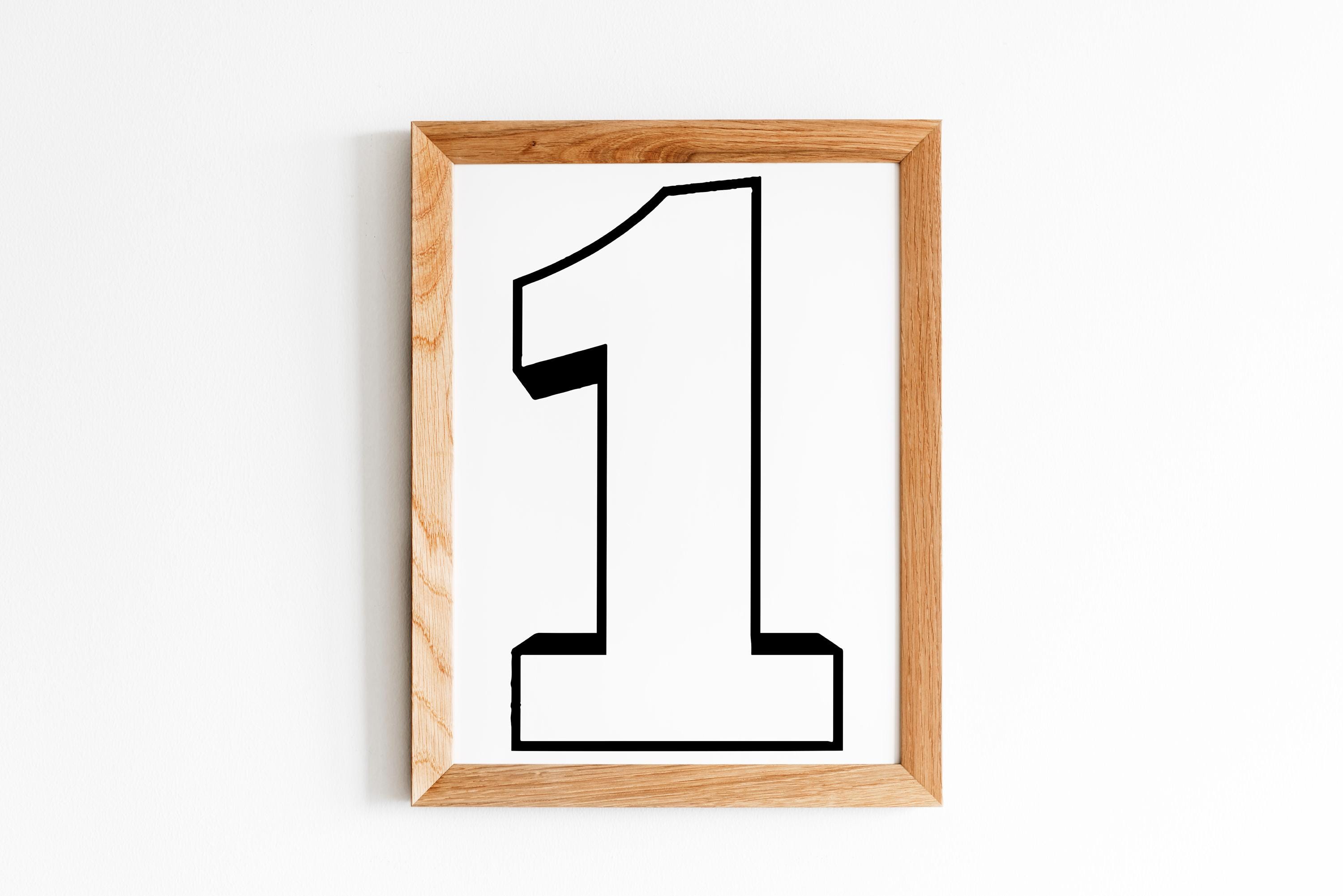 Number 1 SVG | Bold Outline Cut File - Etsy