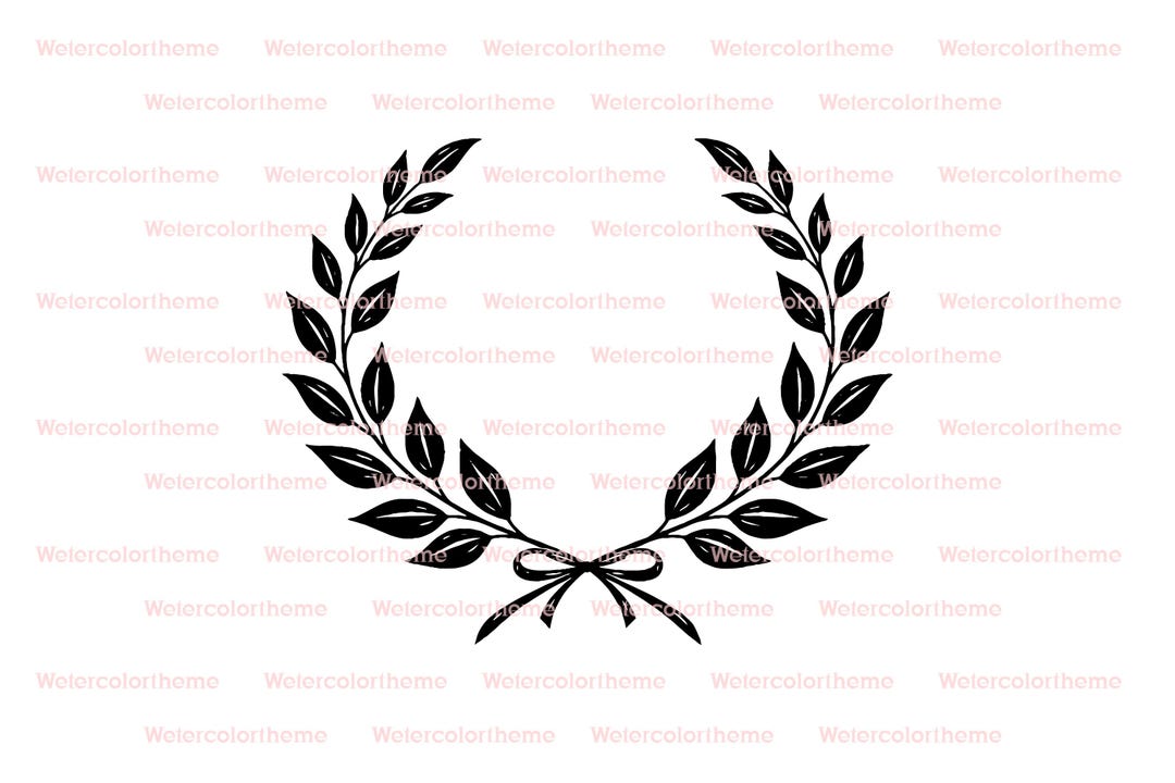 Laurel Wreath SVG | Leaf Circle Frame Line Art Cricut Cut File - Etsy