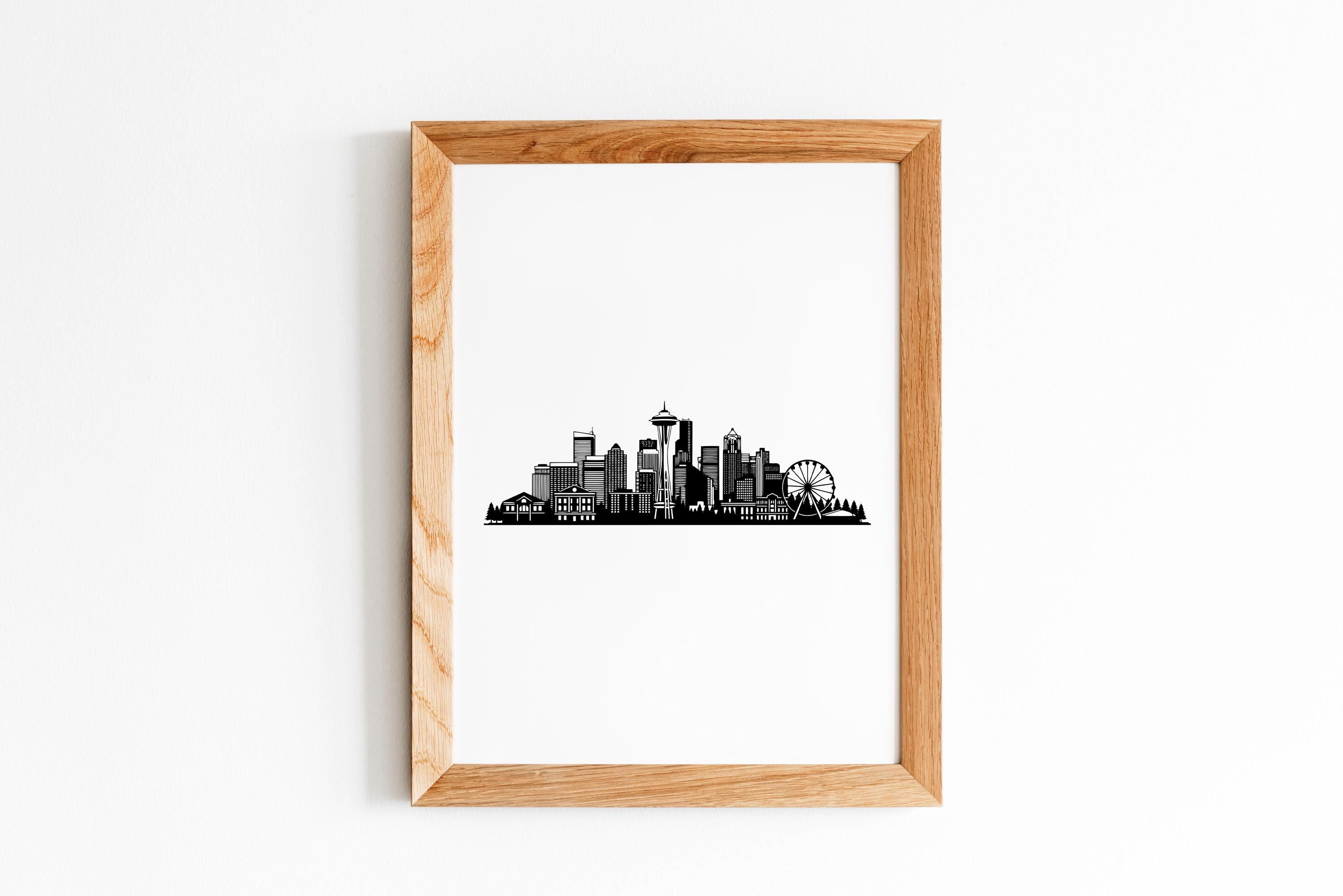 Seattle Skyline Svg,seattle Skyline Vector,seattle Skyline Dxf,seattle ...