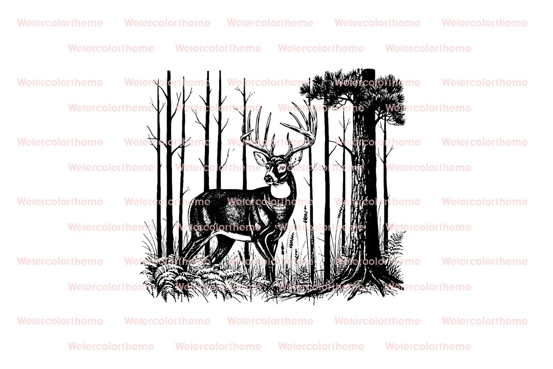 Big Buck SVG | Deer Hunting Silhouette Line Art Cricut Cut File - Etsy