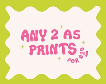 Funky 2 A5 Art Prints Bundle: Retro Gallery Wall Set