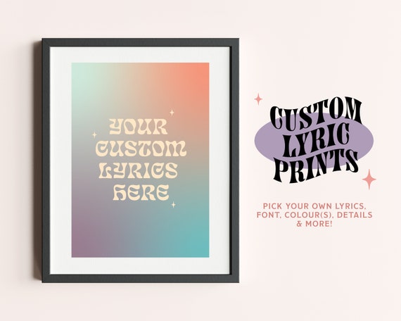 Your Custom Message Poster Personalised Quote Gift Print*LAMINATED OPTION* A4 A3 