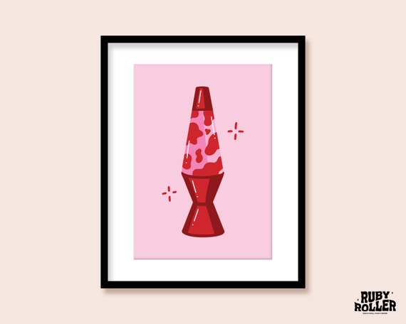 Y2K Lava Lamp Art Print A5 A4 A3 90s Cow Poster 2000s Nostalgic