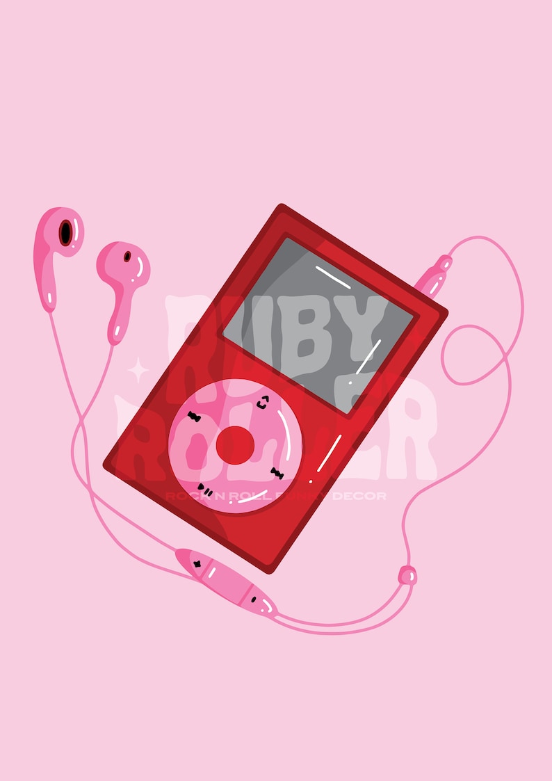 Y2K MP3 Player With Headphones Art Print A5 A4 A3 Y2K - Etsy