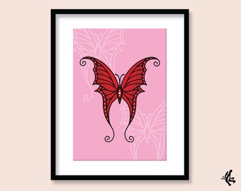 oldsea MIYABI × antique butterfly Japanese Butterfly - Original Vintage Woodblock Print – Art