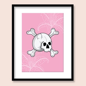 Skull and Crossbones Art Print: Traditional Tattoo Flash Poster (A5 A4 A3)