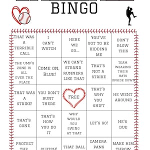 Utskrivbar basebollbingo
