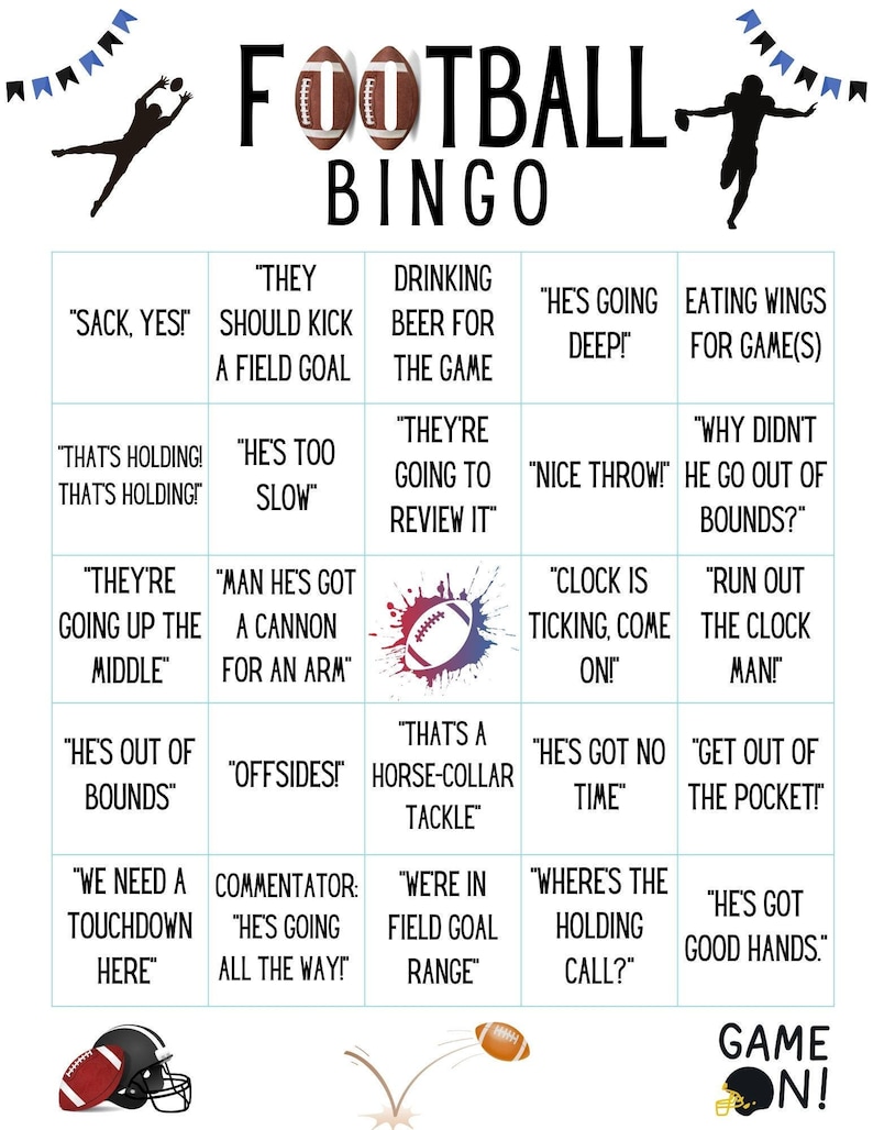 Football Bingo Printable: Perfect for Game Day Fun! - Etsy
