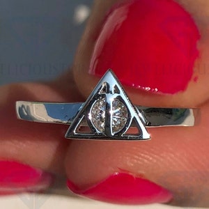 Deathly hallows ring sterling clearance silver