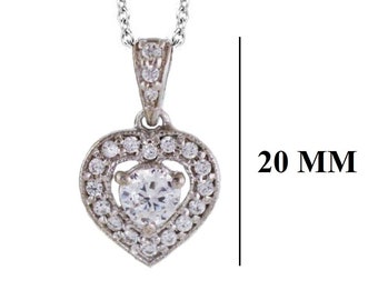 Diamond Heart Necklace For Women, 935 Argentium Silver Pendant, Moissanite Pendant Necklace, Love Collection Necklace, 925 Sterling Silver