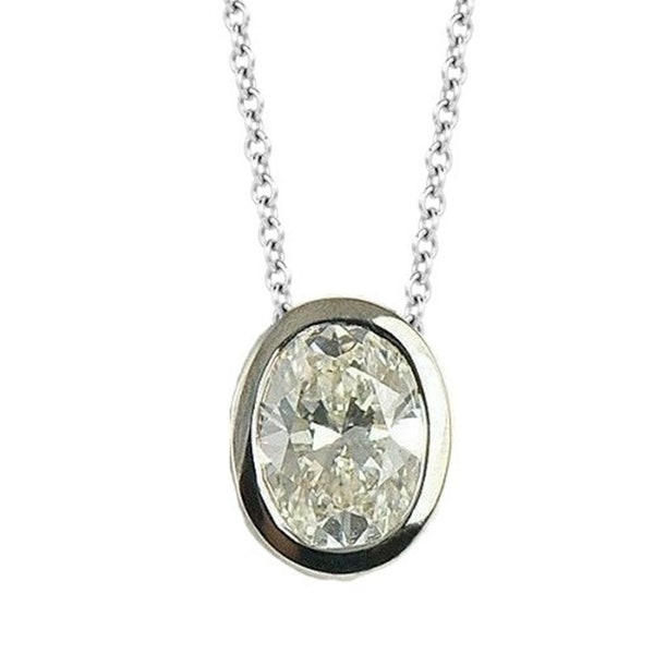 Bezel Set Diamond Necklace Etsy