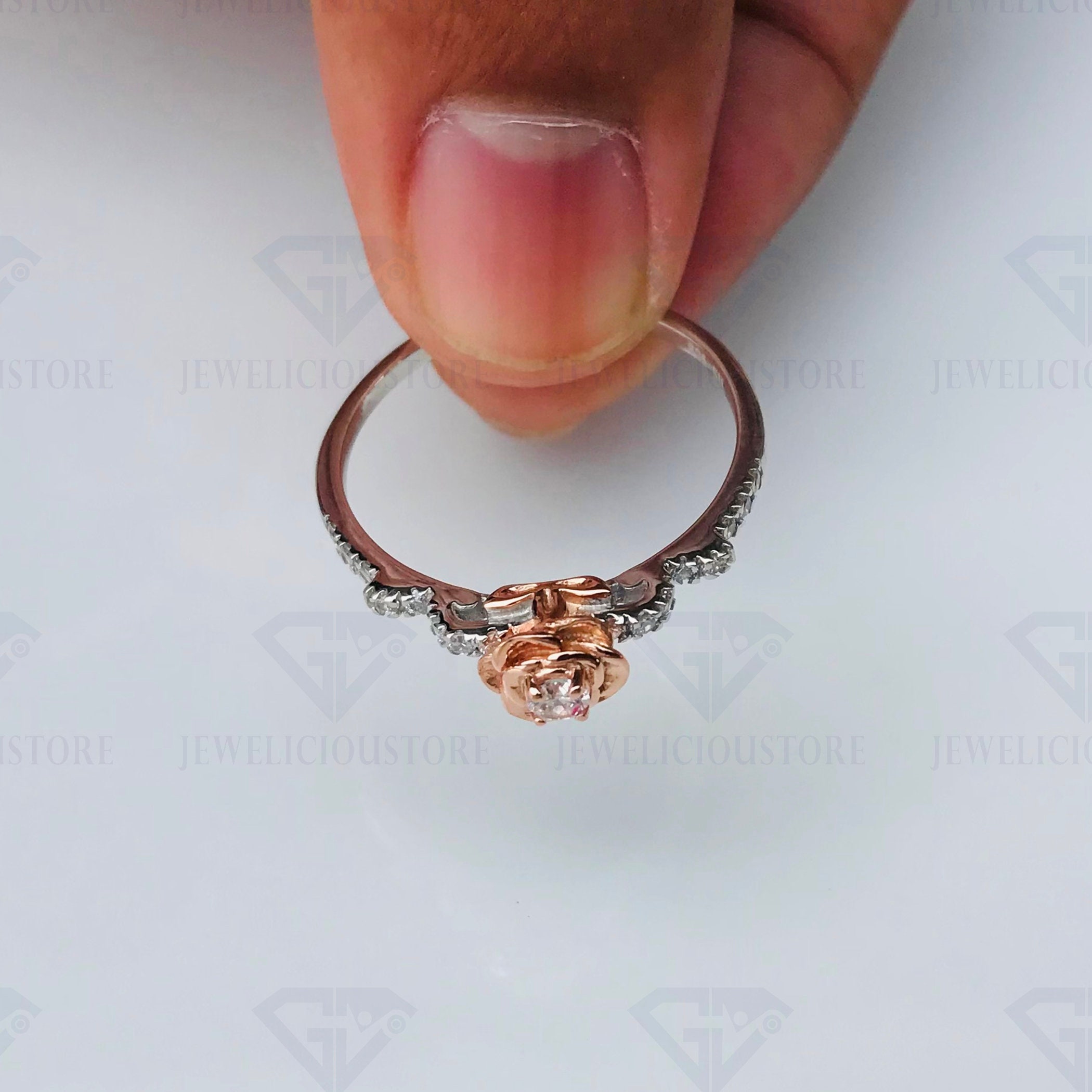 Enchanted Disney Fine Jewelry Solid Silver and 10K Rose Gold