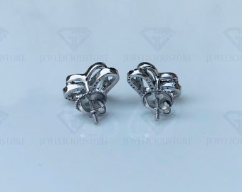 Vera Wang Love Collection Earrings, Silver Earrings, Double Heart