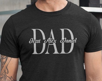 Custom Dad Shirt, Father's Day Tshirt, Father's Day Gift Tee, Dad Tshirt, Personalized Dad Tee, Dad Shirt With Kids Names, Birthday Gift Dad