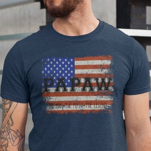 USA Flag Papaw Shirt, The Man the Myht the Legend Papaw Tshirt, Father's Day Gift T-Shirt, America Flag Papaw Tee