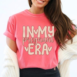 In My Pregnant Era Comfort Colors Shirt , Pregnancy Reveal Shirt, Announcement Shirt, Baby Announcement Tee, Mom To Be Tshirt