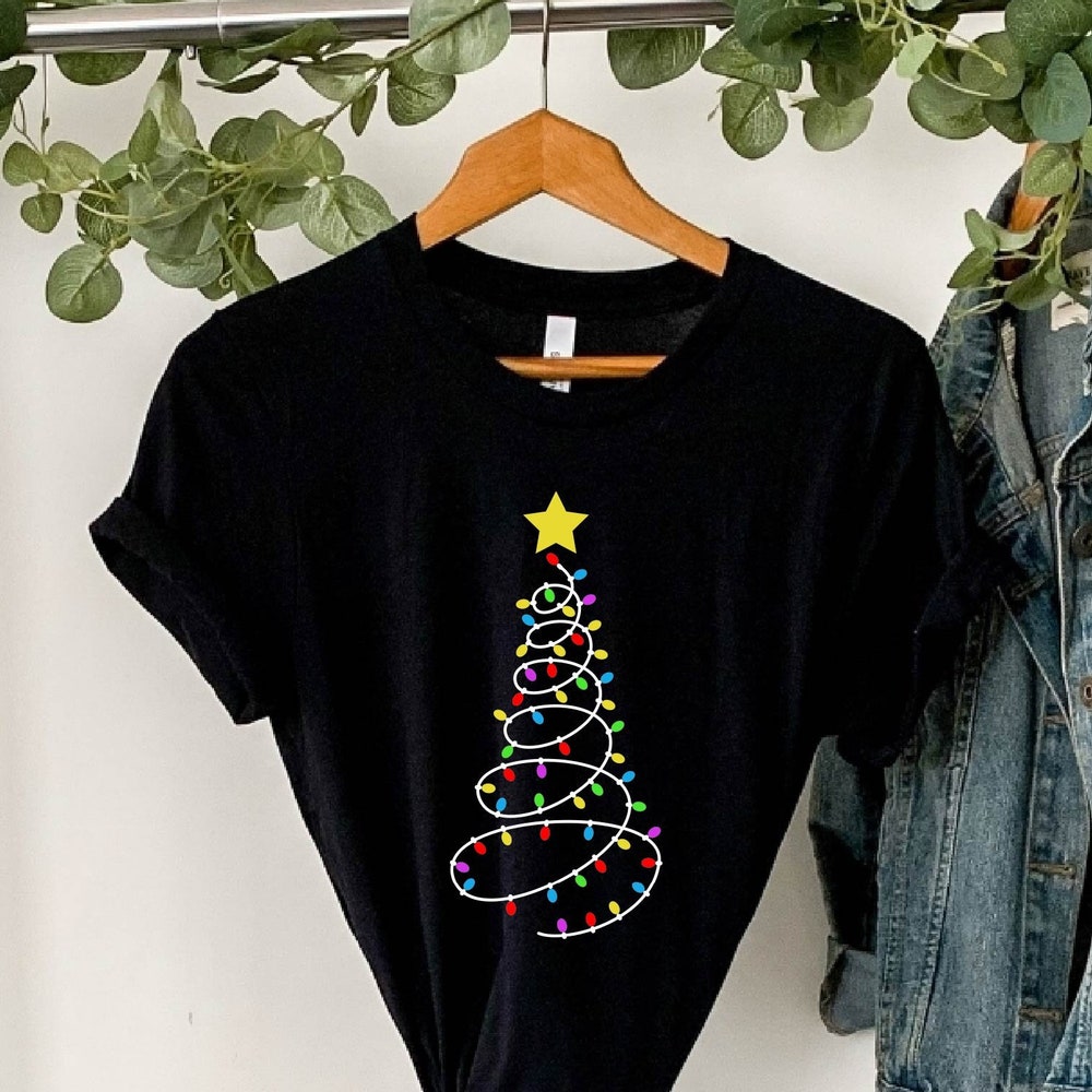 Christmas Shirt Christmas Light Tree Shirt, Christmas Tshirt, Christmas For Woman Tee Christmas Tshirt
