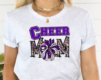 Cheer Mom Shirt, Cheerleader MamaTshirt, Cheer Mom Gift Tee, Leopard Print Cheer Mom Shirt, Mother's Day Cheer Mom Gift Tee