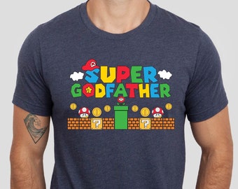 Super Godfather Shirt, Father's Day Godfather Tshirt, Funny Godfather Tee, Gamer Godfather Shirt, New Godfather Gift Tee