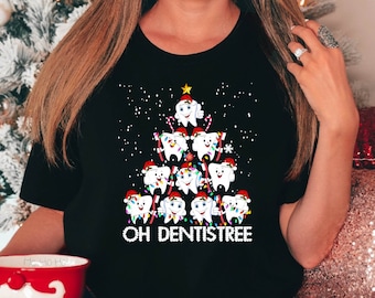 Oh Dentistree Christmas Shirt, Dentist Dental Xmas Tshirt, Dentist Christmas Gift Tee, Xmas Dental Squad Tee, Xmas Dental Long Sleeve Tee