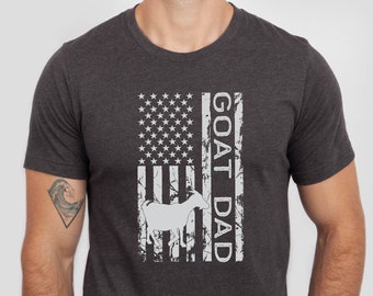 American Flag Goat Dad Shirt, for Goat Dad T-Shirt, Goat Dad Gift Tee, Fathers Day Goat Dad Gift Tee, Goat Dad Tshirt