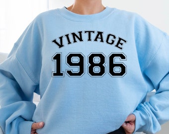 Vintage 1986 Birthday Sweatshirt, Unisex 39th Birthday Gift
