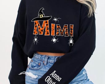 Sweatshirt Halloween Mimi, sweat à capuche Halloween petits-enfants Mimi, pull drôle Halloween couleurs confort Mimi, sweat Mimi fête d'Halloween